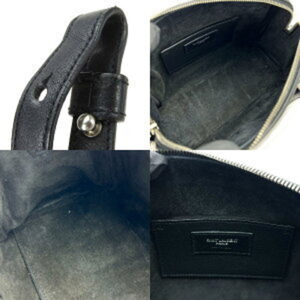 Saint Laurent Duffle Handbag Black Leather Shoulder Strap Studs - Picture 9 of 11